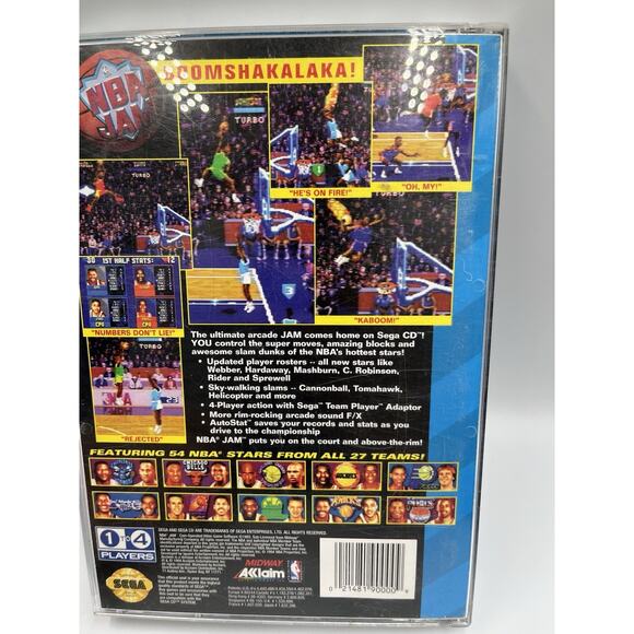 NBA Jam Sega CD Authentic Complete CIB Manual - Tested - Picture 2 of 8
